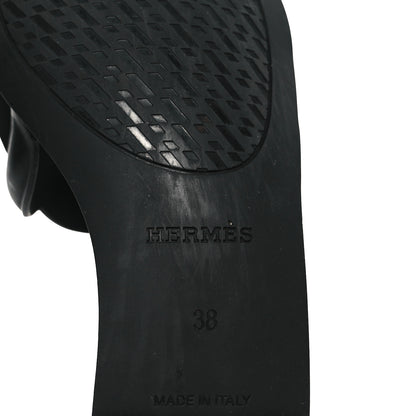 Hermes Rubber Aloha Sandals 38 Black 8 of 8