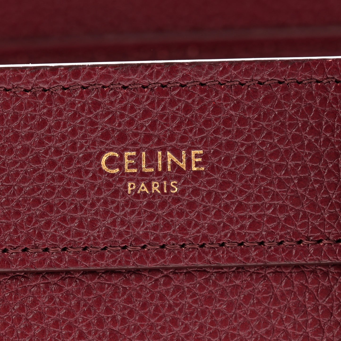 Drummed Calfskin Nano Luggage Burgundy