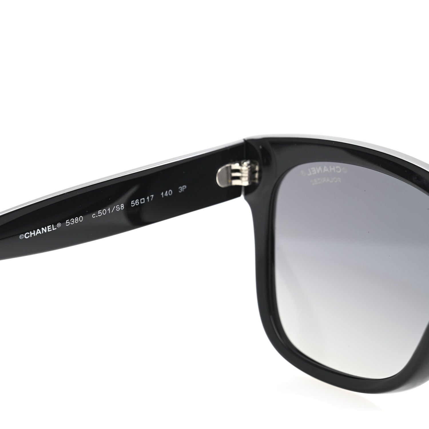 Chanel Acetate Polarized Square CC Sunglasses 5380 Black 5 of 7