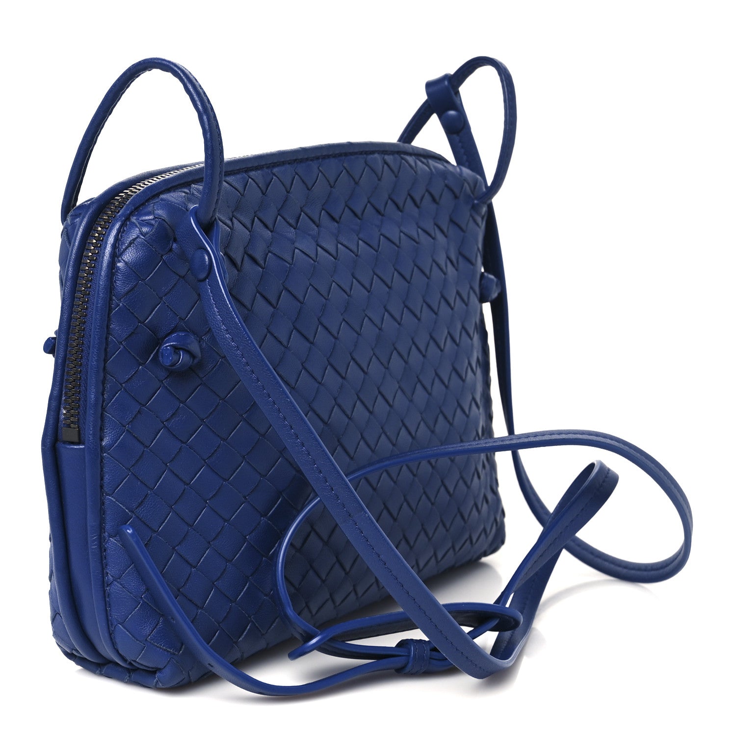 Bottega Veneta Nappa Intrecciato Nodini Crossbody Messenger Signal Blue 3 of 11