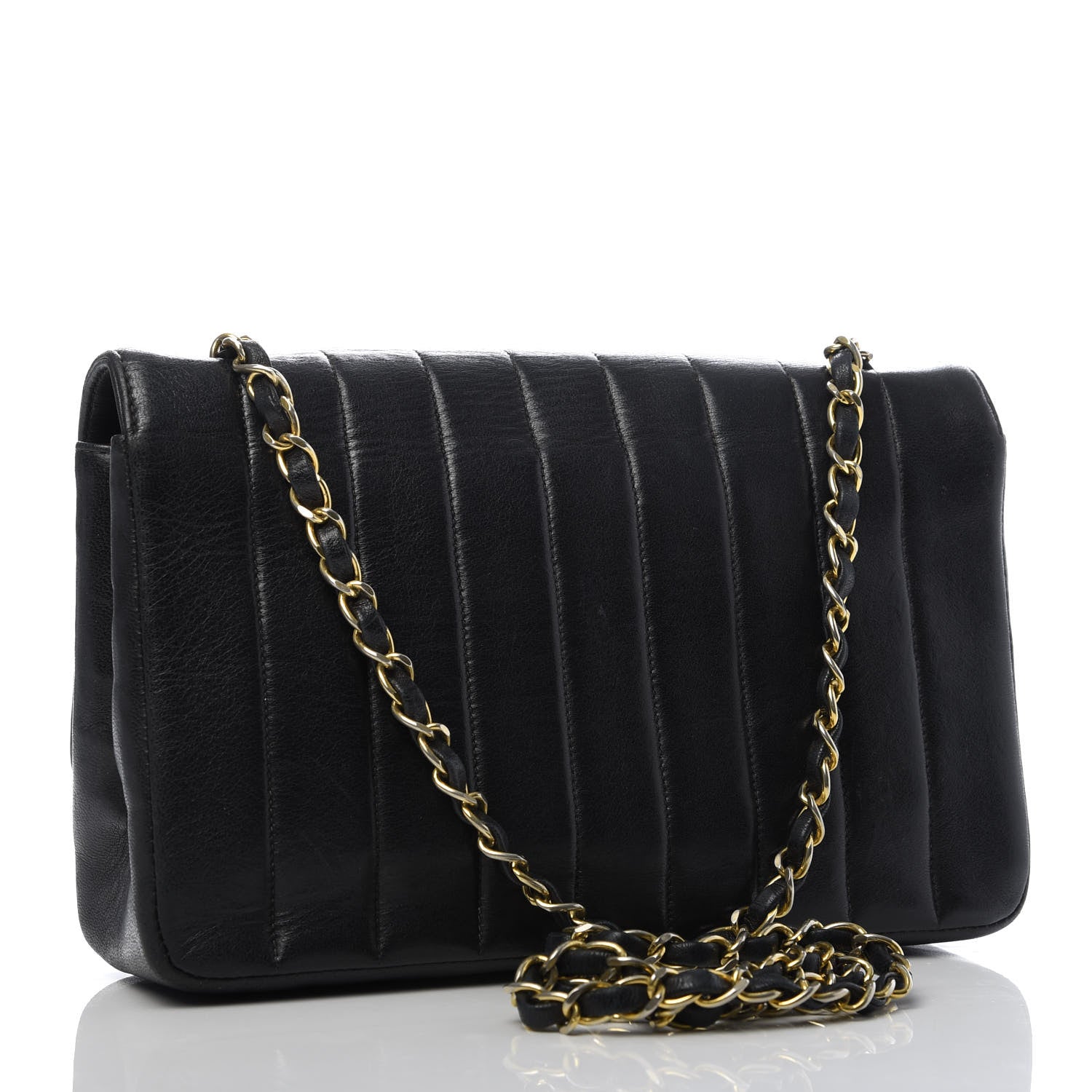Chanel Lambskin Vertical Quilted Medium Single Flap Black 3 of 10