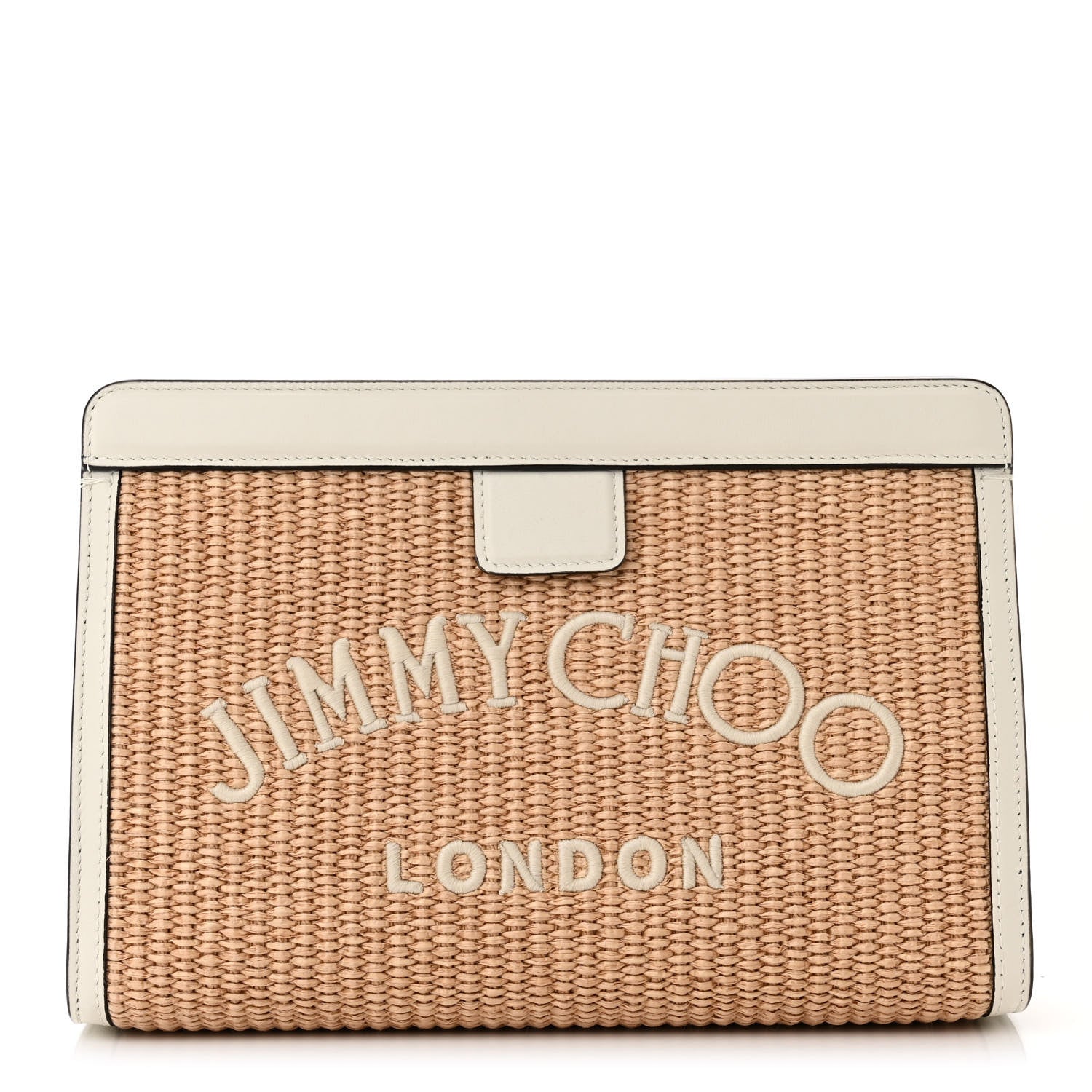 Jimmy Choo Raffia Avenue London Clutch Natural Latte 1 of 10