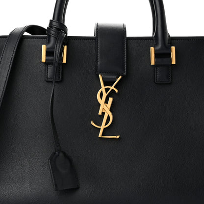 Saint Laurent Smooth Calfskin Small Monogram Cabas Navy 7 of 9