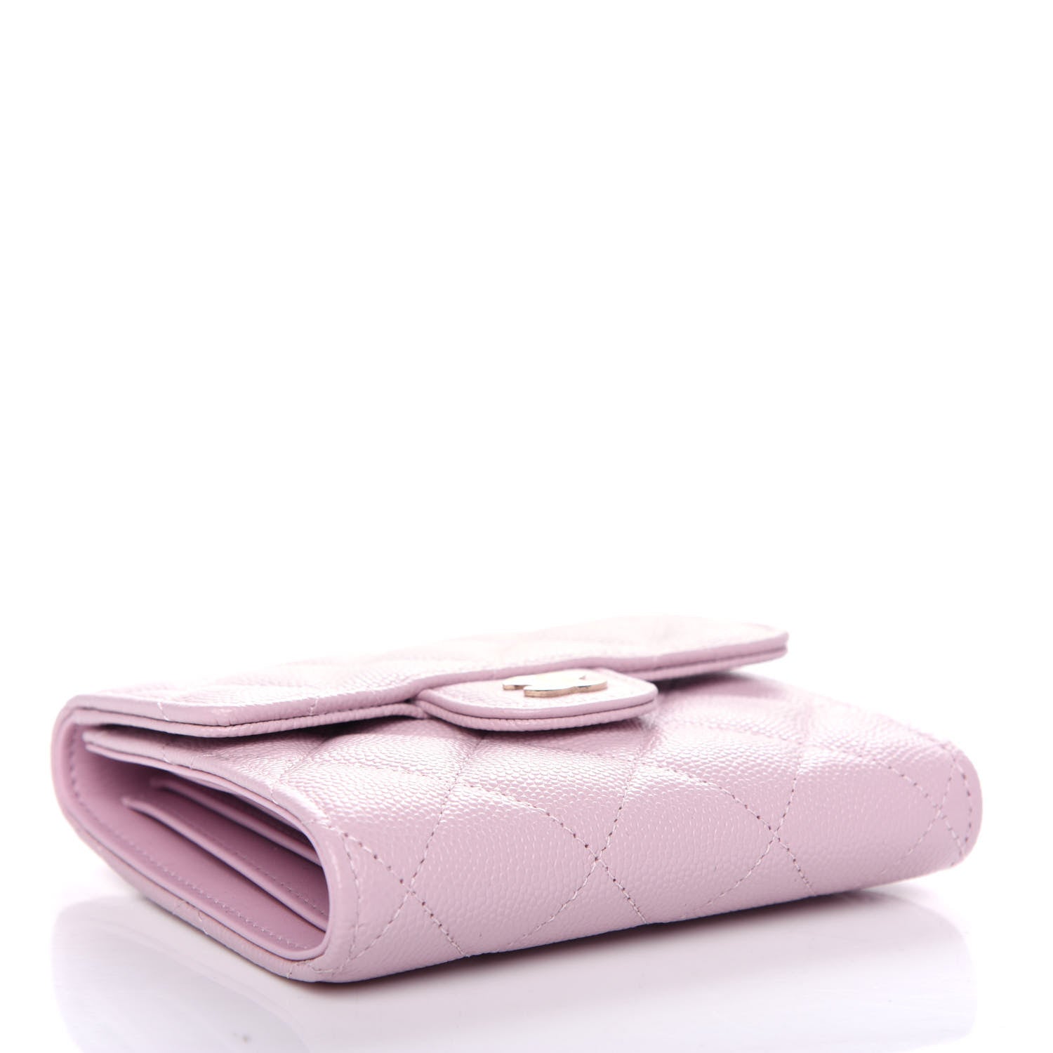 Chanel Caviar Quilted Compact Flap Wallet Light Pink 4 of 9
