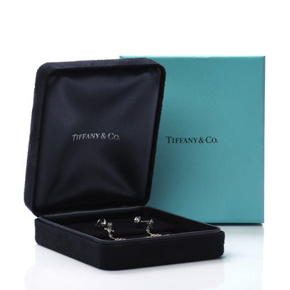 Tiffany Platinum 18K Rose Gold Diamond Enchant Scroll Drop Earrings 5 of 5