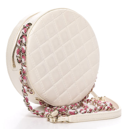 Chanel Lambskin Coco Lifesaver Round Bag Pink White 3 of 13