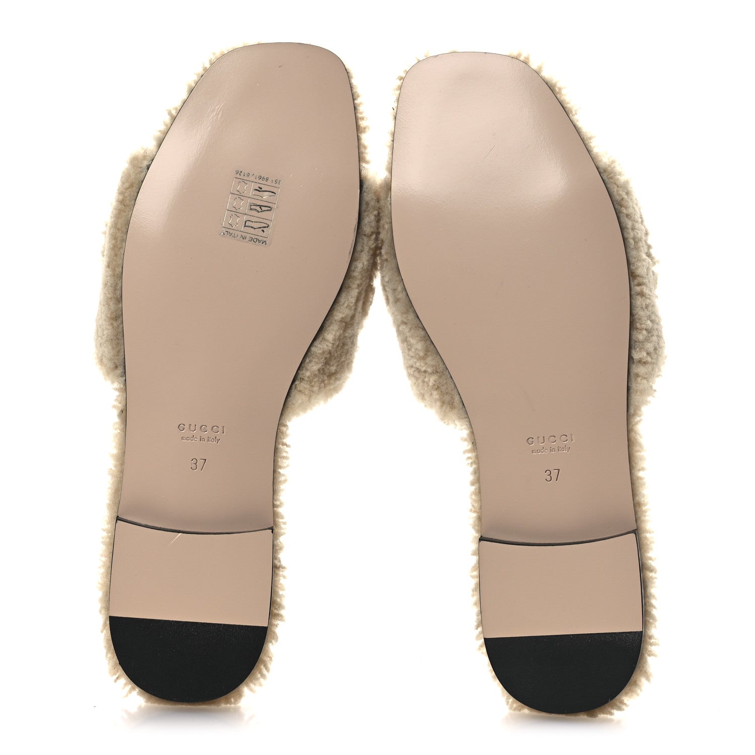 Gucci Shearling Interlocking G Cut Out Slide Sandals 37 Butterscotch 7 of 10