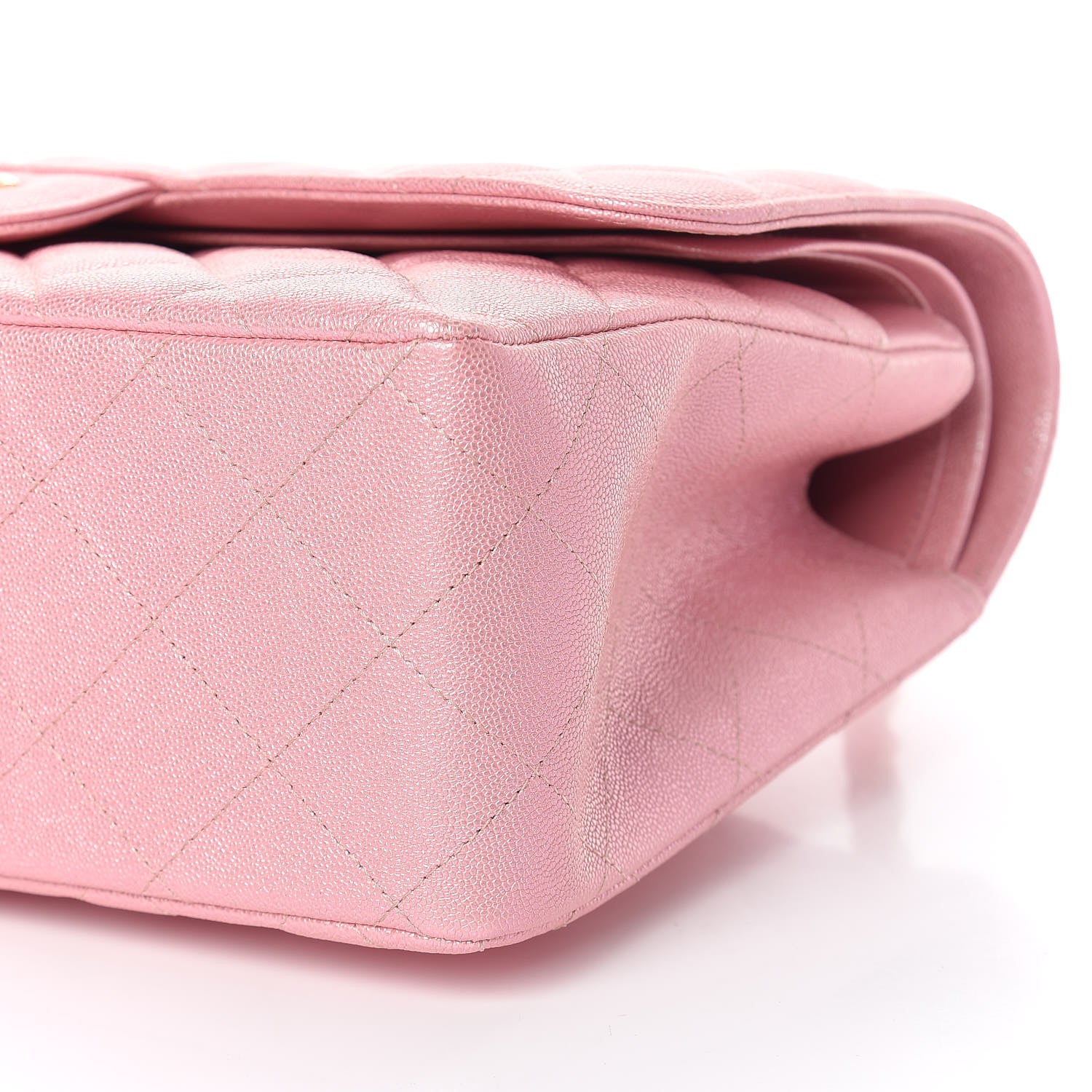 Chanel Iridescent Caviar Quilted Jumbo Double Flap Rose Pink 10 of 11