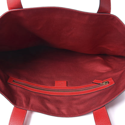 Gucci Canvas Calfskin Sylvie Stripe Logo Mens Tote Red White Blue 4 of 9