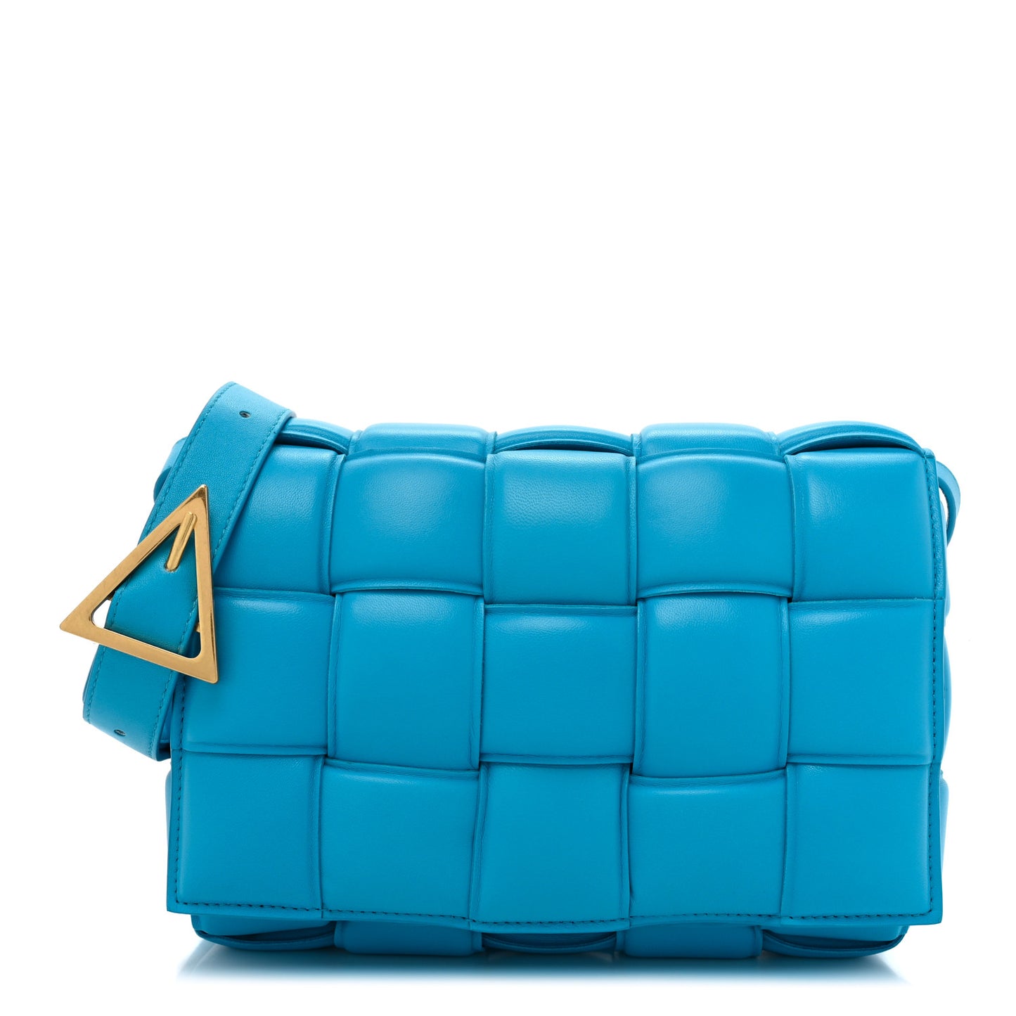 Nappa Maxi Intreccio Padded Cassette Crossbody Bag Pool