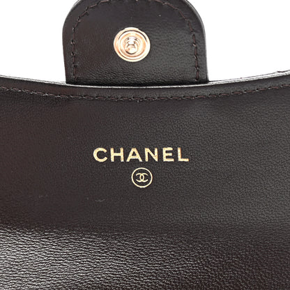 Chanel Lambskin Quilted Flap Card Holder Wallet Dark Brown 6 of 8