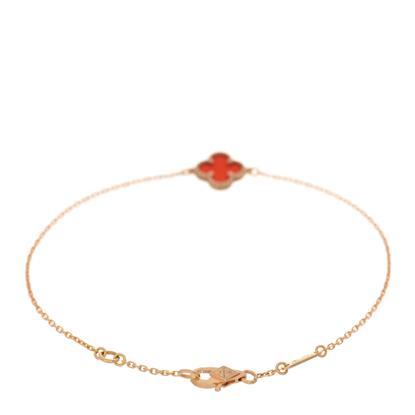18K Rose Gold Carnelian Sweet Alhambra Bracelet
