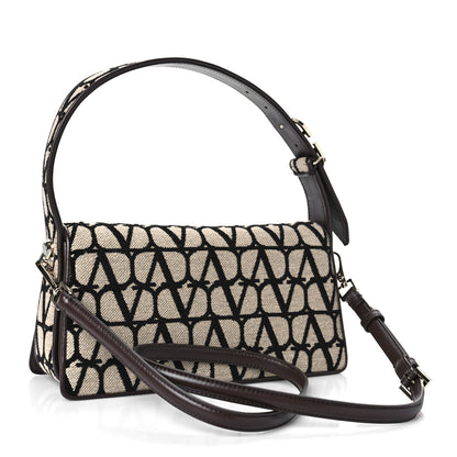 Valentino Garavani Toile Iconographe Goatskin Le Grand Deuxieme Shoulder Bag Naturale Black Fondant 3 of 9