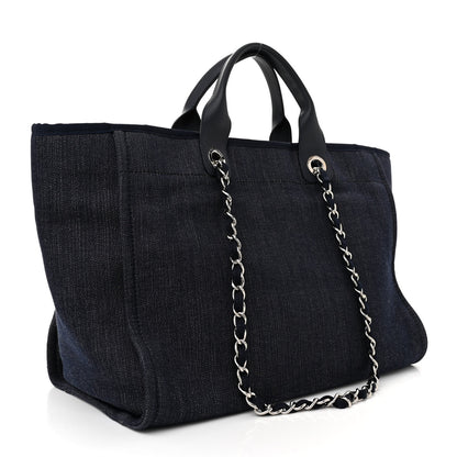 Chanel Denim Medium Deauville Tote Dark Blue 3 of 12