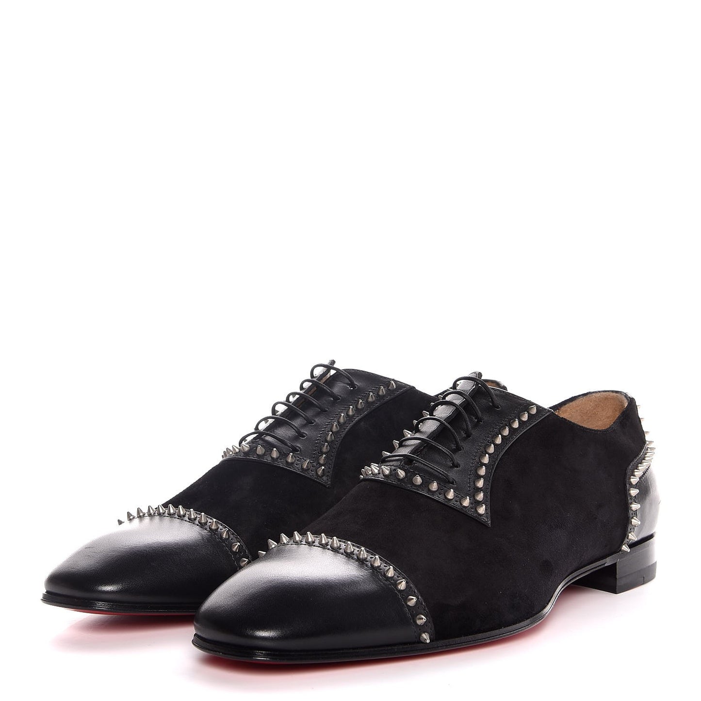 Mens Veau Velours Calfskin Mr Blake Spike Oxfords 42 Black Silver