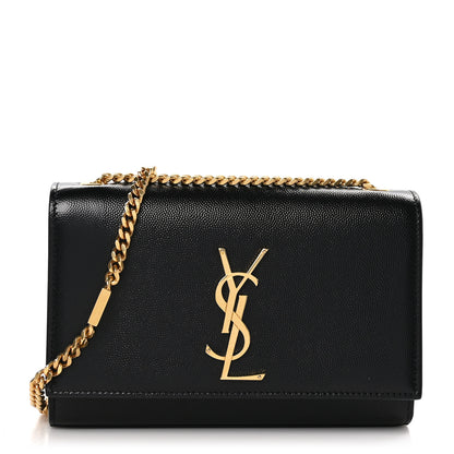 Saint Laurent Grain De Poudre Small Monogram Kate Satchel Black 1 of 10