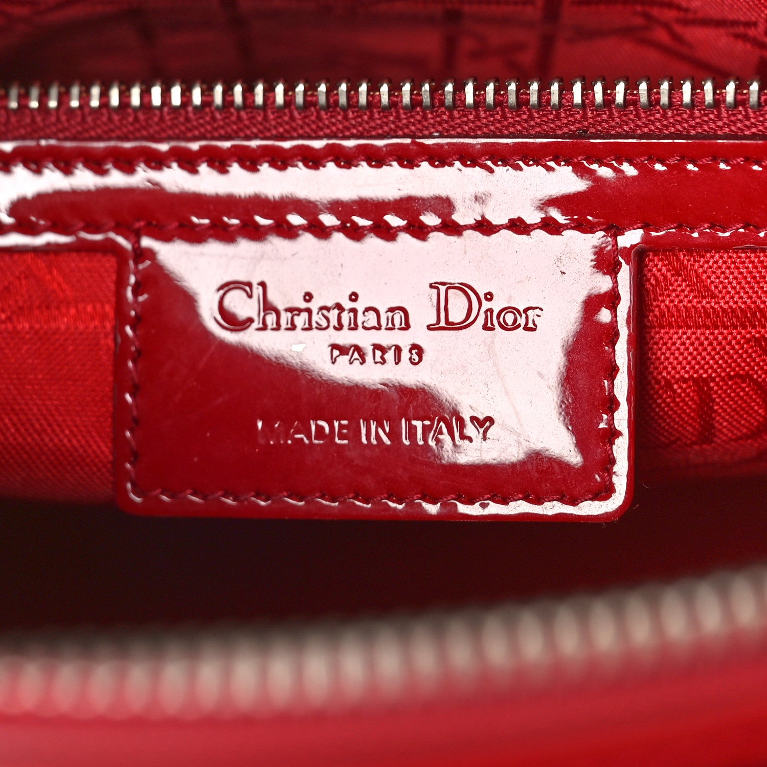 Christian Dior Patent Cannage Large Lady Dior Red 6 of 9