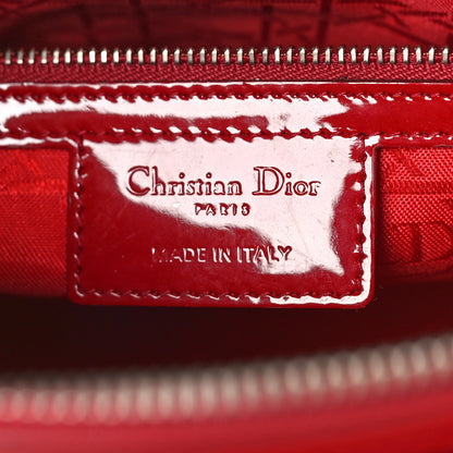 Christian Dior Patent Cannage Large Lady Dior Red 6 of 9