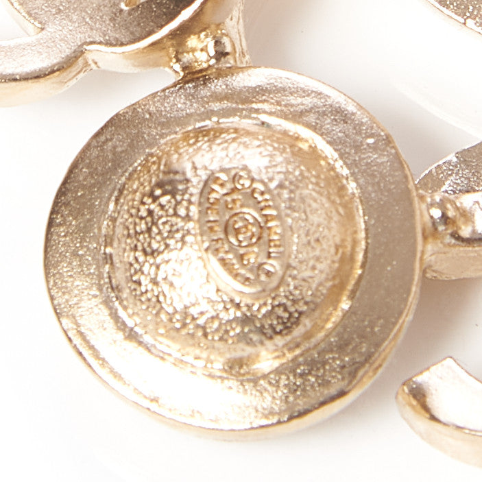 Chanel Pearl Crystal CC Brooch Light Gold 4 of 5