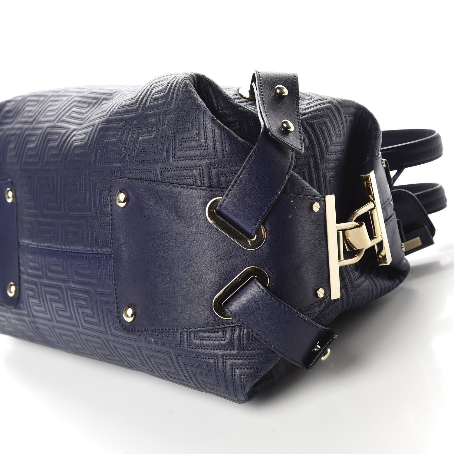 Versace Lambskin Couture Satchel Blue 1 of 9
