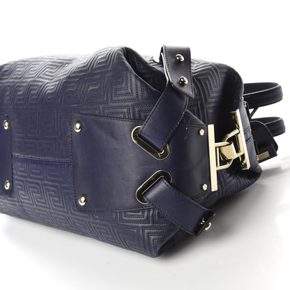 Versace Lambskin Couture Satchel Blue 1 of 9