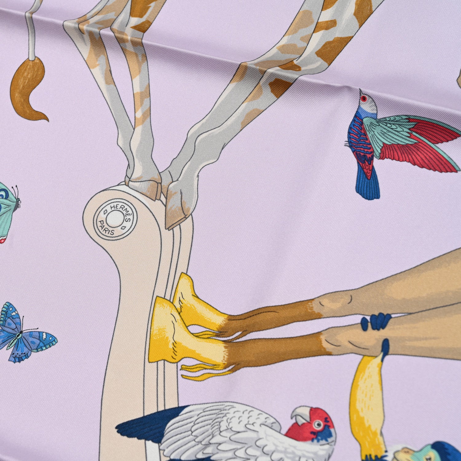 Hermes Silk Story Scarf 90 Rose Nacre Bleu Beige 2 of 5