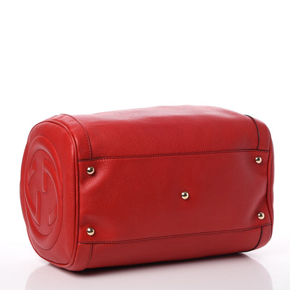 Gucci Pebbled Calfskin Medium Soho Boston Red 4 of 11