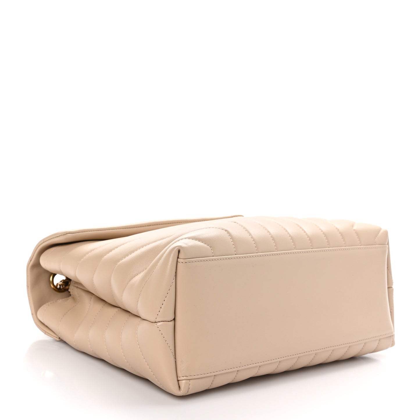 Calfskin Y Quilted Monogram Medium Loulou Chain Satchel Nude Powder