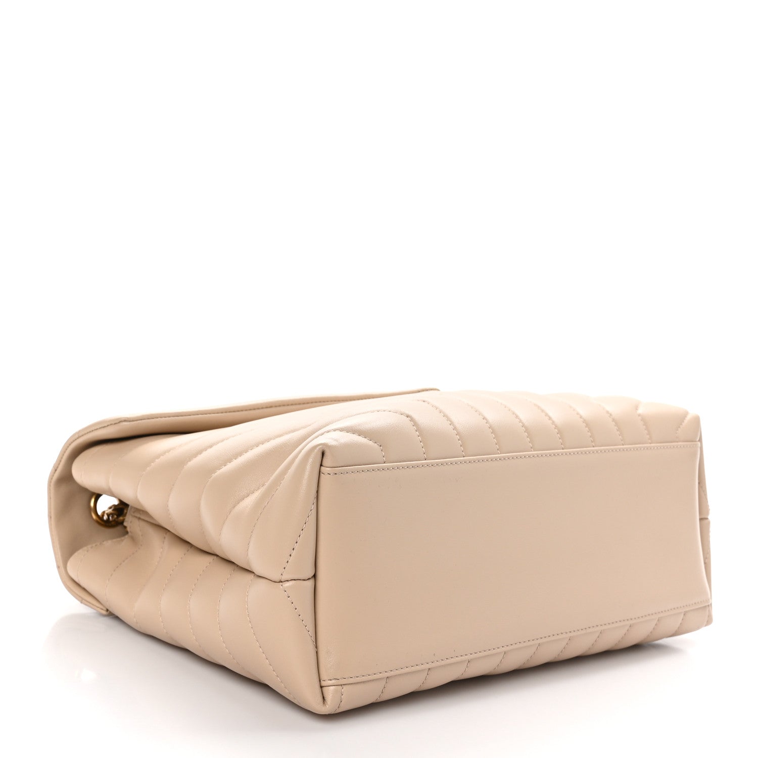 Saint Laurent Calfskin Y Quilted Monogram Medium Loulou Chain Satchel Nude Powder 4 of 11