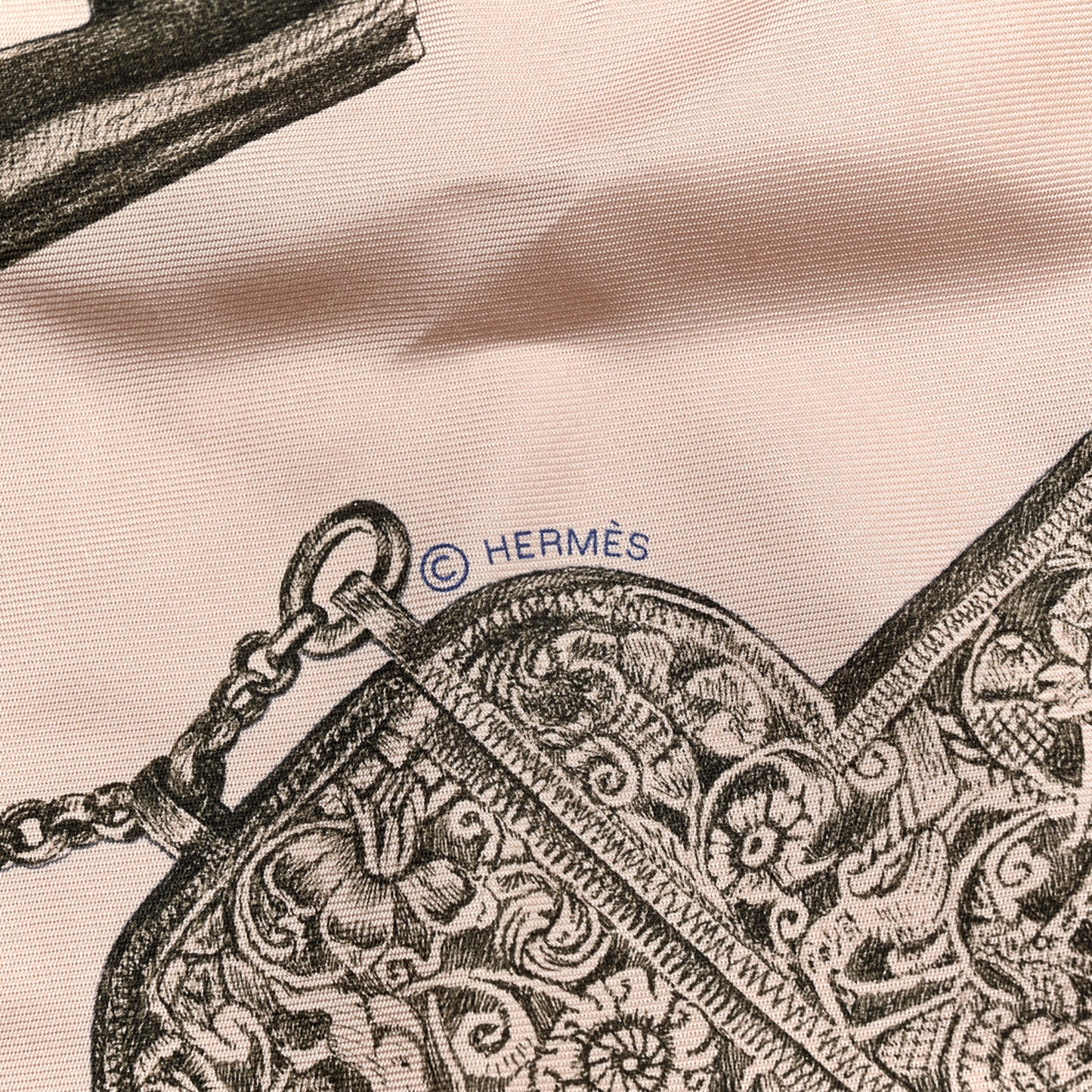 Silk Nous Sommes Inseparables Scarf 90 Rose Thé Rouge H Bronze
