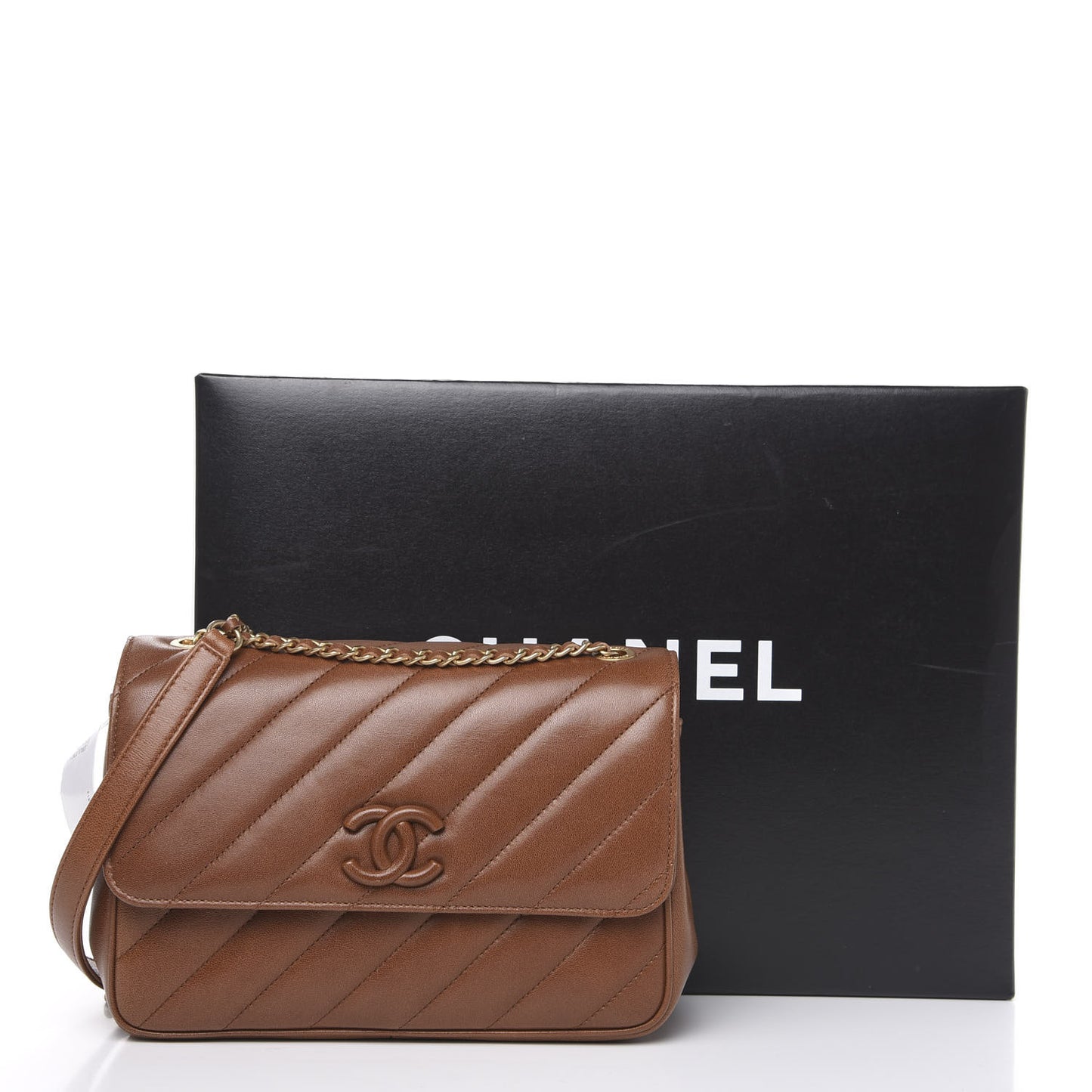 Lambskin Quilted Jumbo Coco Vintage Flap Brown