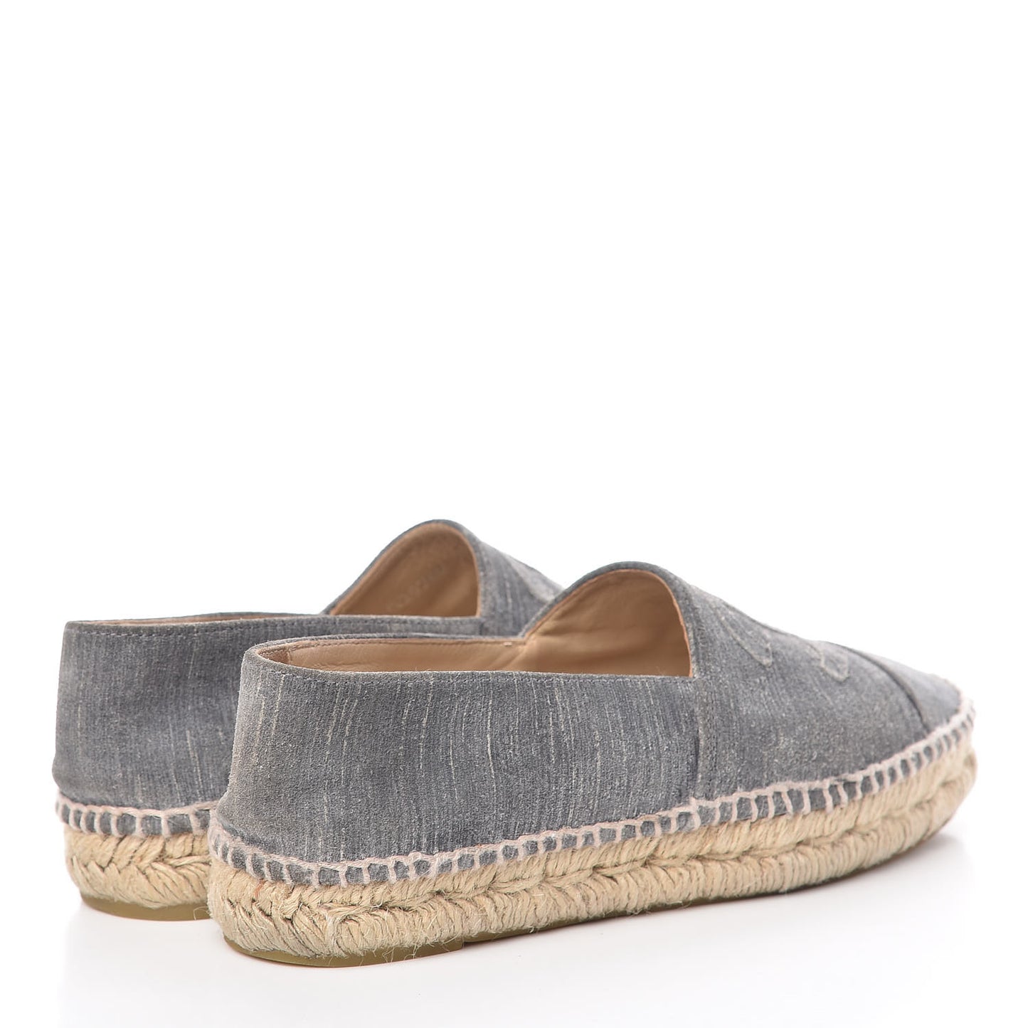 Striated Suede Espadrilles 37 Dark Grey