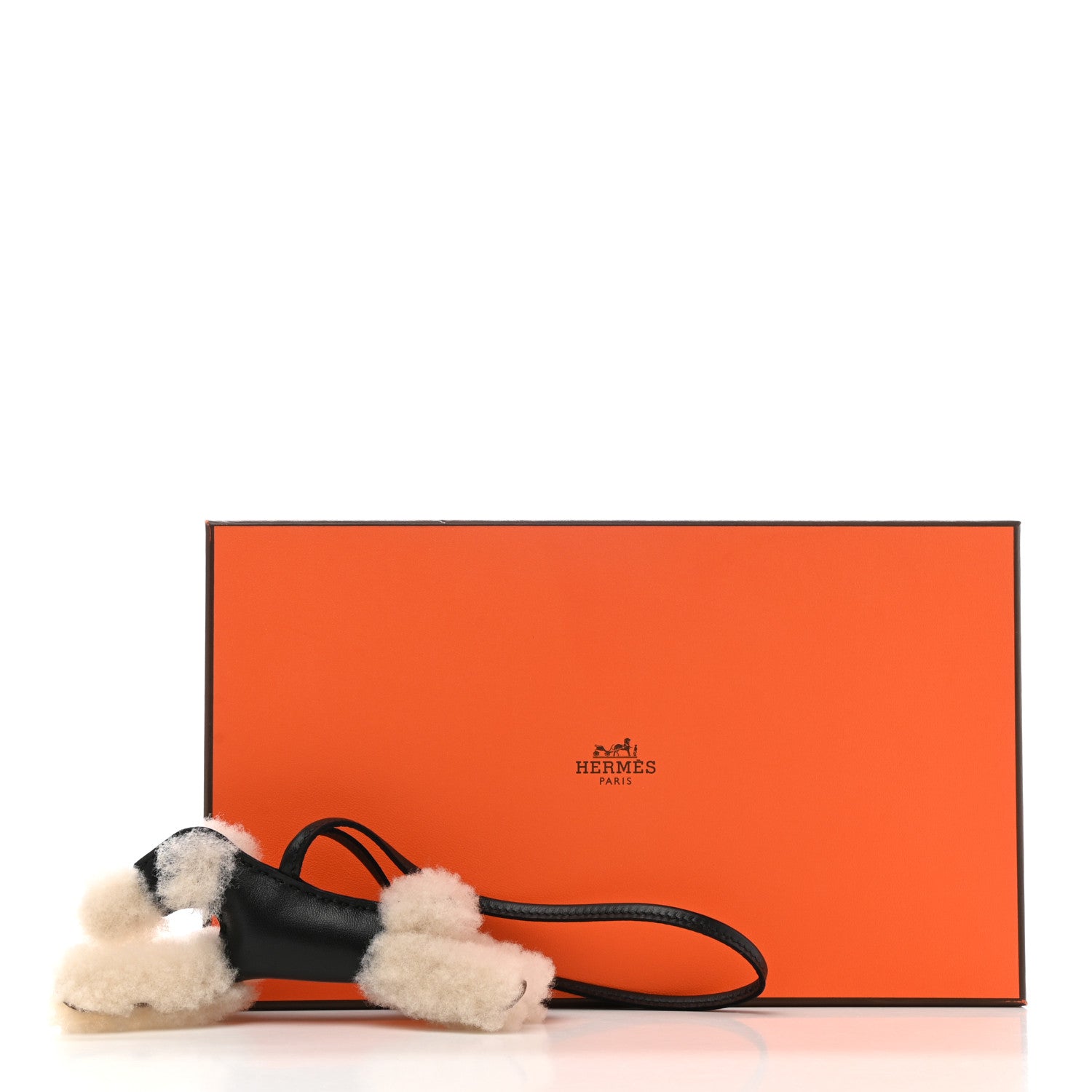 Hermes Milo Lambskin Shearling Budy Charm Black 5 of 5