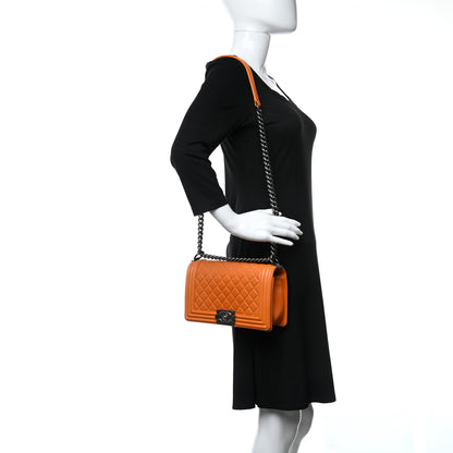 Chanel Lambskin Quilted Medium Boy Flap Orange 2 of 9