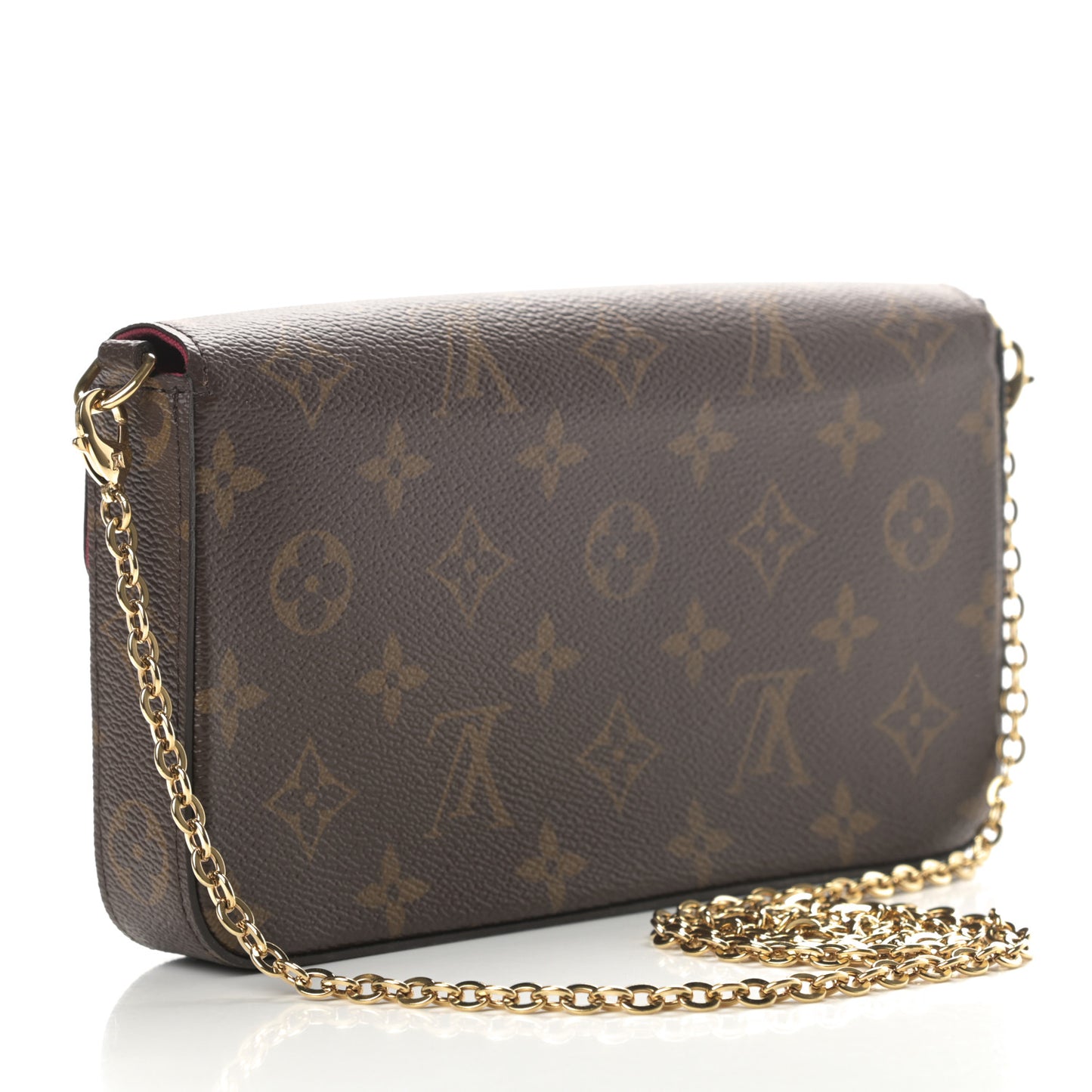 Monogram Pochette Felicie Chain Wallet Fuchsia
