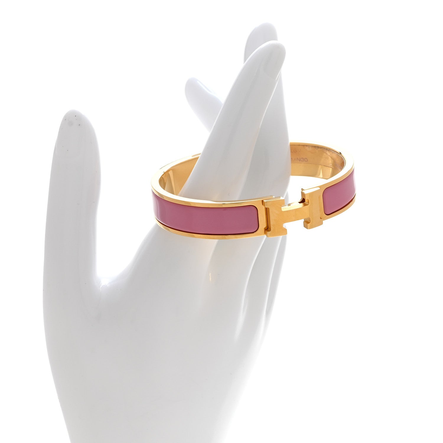 Hermes Enamel Narrow Clic Clac H Bracelet GM Rose Flamingo 2 of 6
