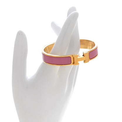 Hermes Enamel Narrow Clic Clac H Bracelet GM Rose Flamingo 2 of 6