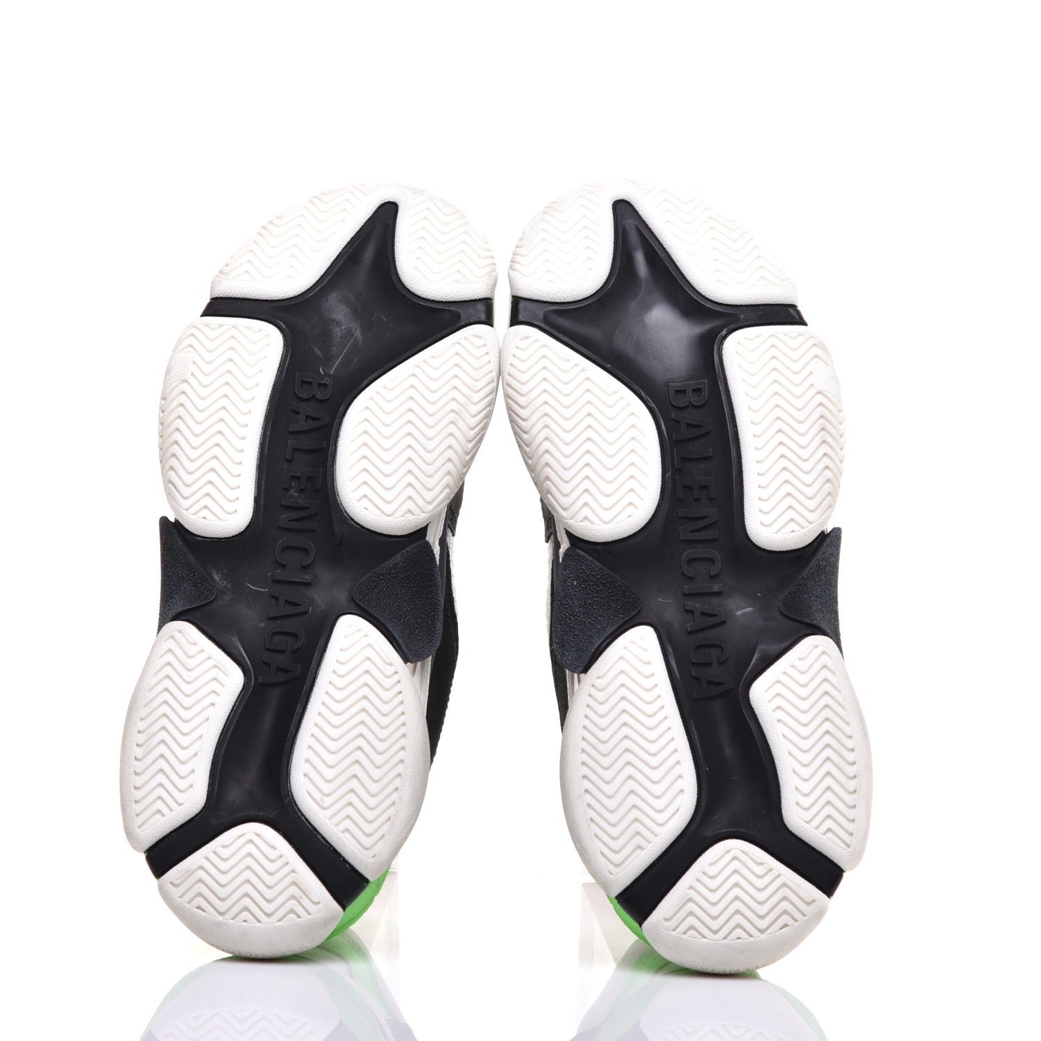 Balenciaga Fabric Mesh Womens Triple S Sneakers 39 White Green Fluo Black 6 of 10