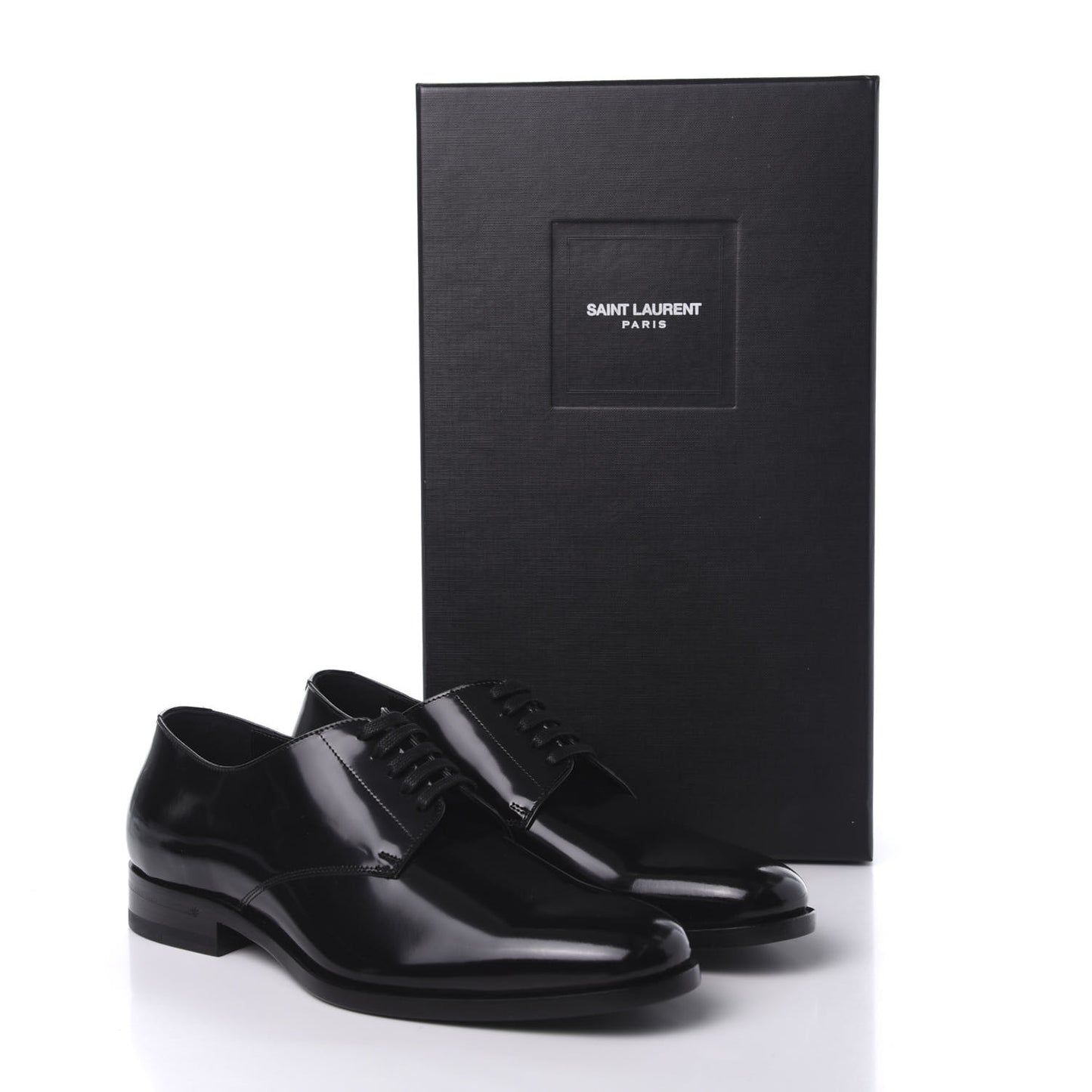 Patent Calfskin Mens Smoking 25 Derby Lace Up Shoes 41 Black