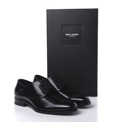 Saint Laurent Patent Calfskin Mens Smoking 25 Derby Lace Up Shoes 41 Black 9 of 10