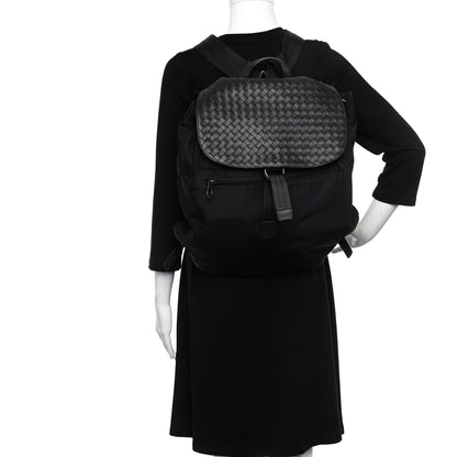 Bottega Veneta Nylon Intrecciato Backpack Black 2 of 10