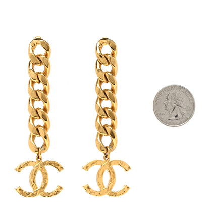 Chanel Metal CC Pick Drop Earrings Gold 2 of 4