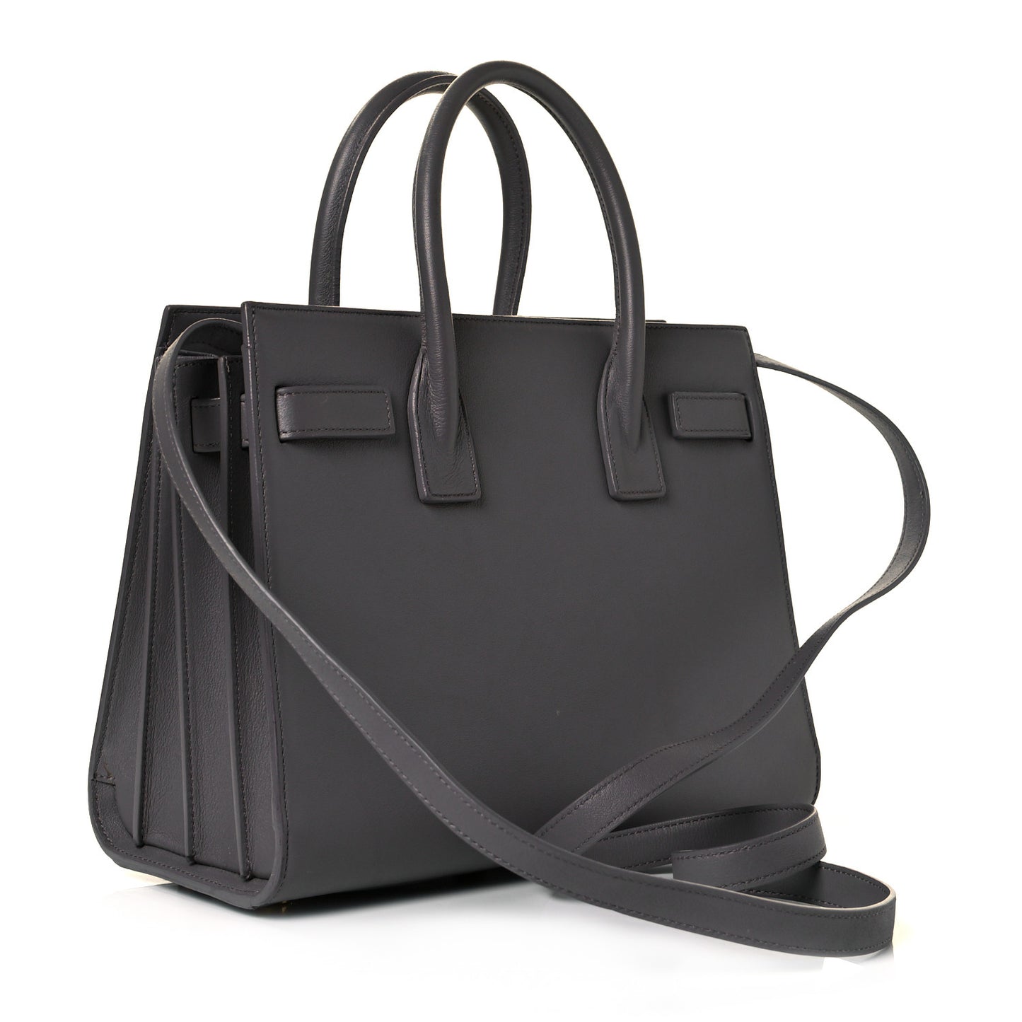 Grained Calfskin Baby Sac De Jour Fog