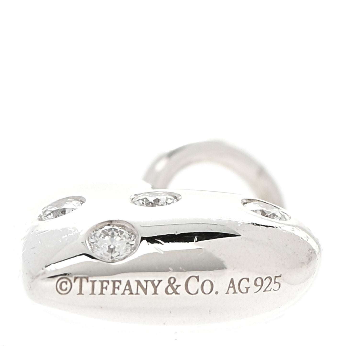 Sterling Silver Diamond Etoile Heart Charm