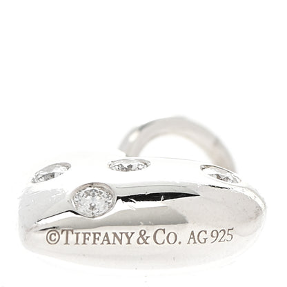 Tiffany Sterling Silver Diamond Etoile Heart Charm 3 of 3