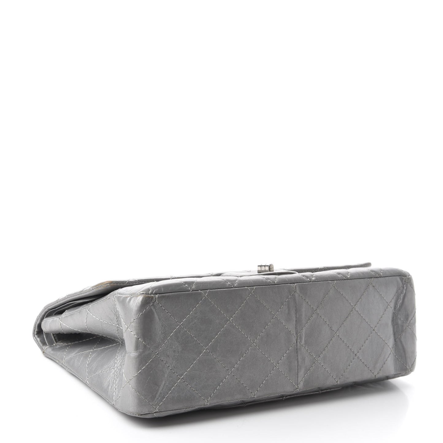 Metallic Aged Calfskin Quilted 2.55 Reissue 227 Flap Argent Fonce