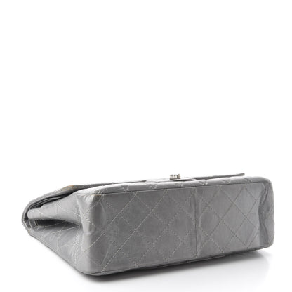 Chanel Metallic Aged Calfskin Quilted 2.55 Reissue 227 Flap Argent Fonce 4 of 23