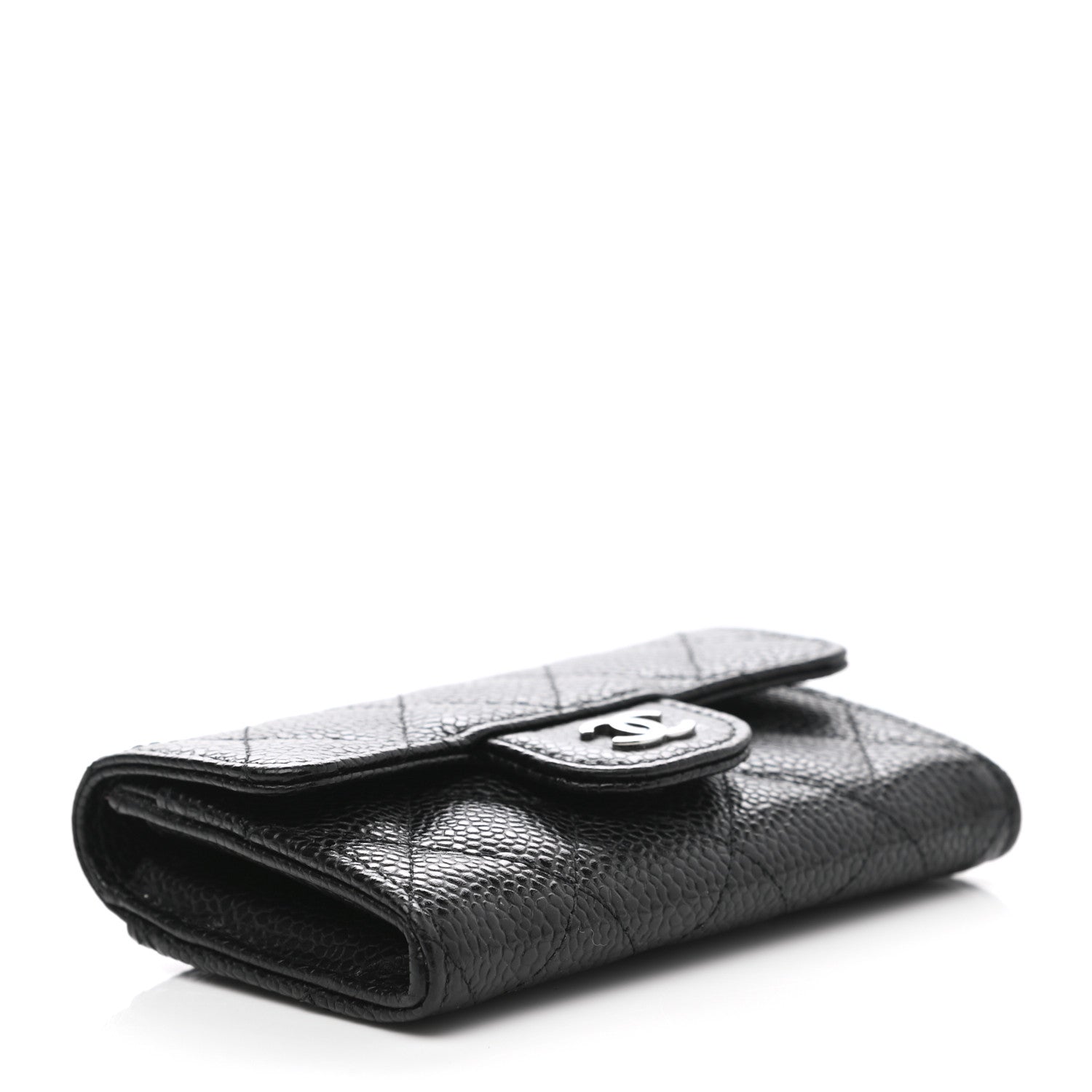 Chanel Caviar Quilted Flap Card Holder Wallet Black 4 of 9