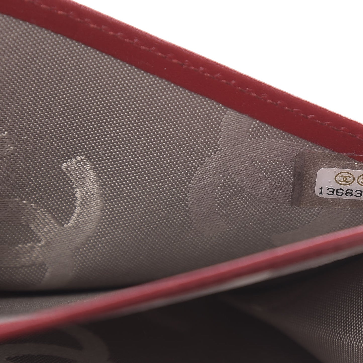 Calfskin Quilted Cambon Long Double Wallet Red