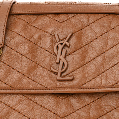 Saint Laurent Crinkled Calfskin Matelasse Monogram Medium Niki Chain Satchel Caramel 8 of 13